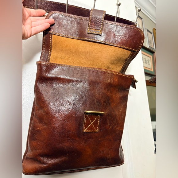 Vintage Manufactus Rome (Manufacius) Italian Leather Messenger Crossbody Bag - Picture 7 of 16